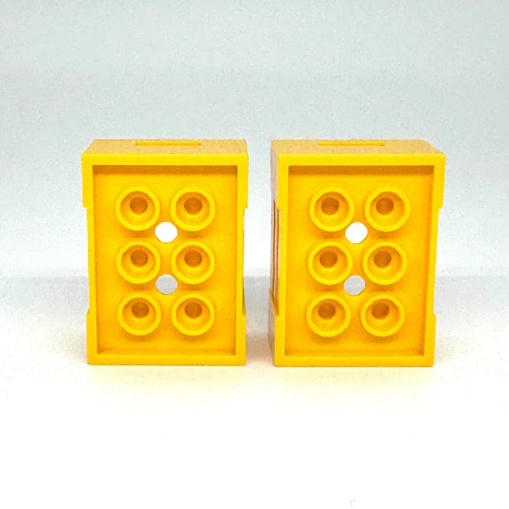 Lego Yellow Container Crate 3x4x1 2/3 Box Handholds Lot of 2 Piece 30150